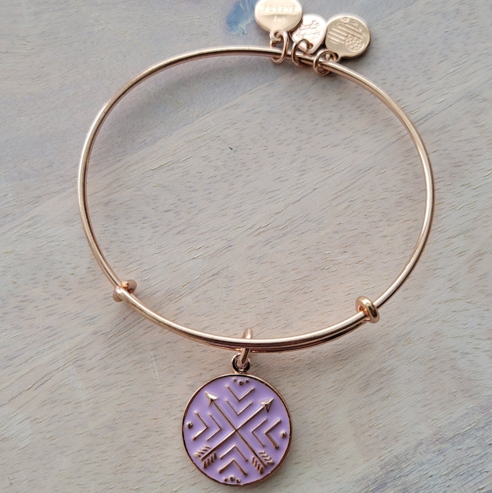 Rose Gold Alex and Ani Arrows of Friendship Bangle